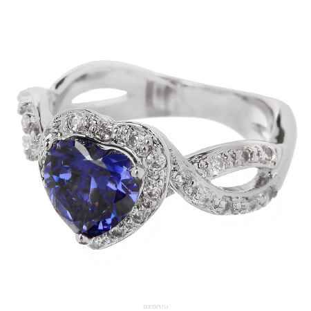 Купить Кольцо Taya, цвет: синий, серебристый. Размер 18,5. T-B-4778