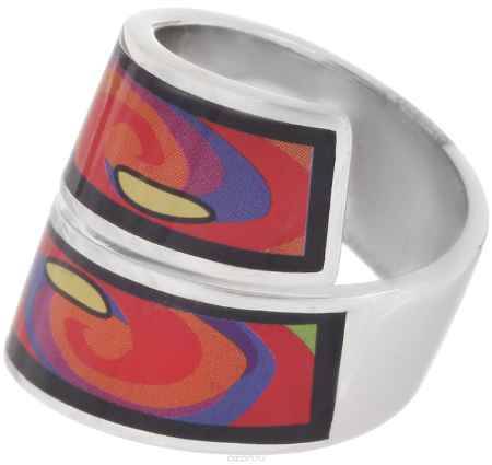 Купить Кольцо Art-Silver, цвет: серебристый, черный, оранжевый. ФК135-1-320. Размер 18