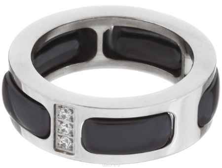 Купить Кольцо Art-Silver, цвет: серебристый, черный. КЧ2073-762. Размер 18,5