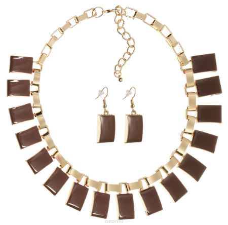 Купить Комплект украшений Happy Charms Family: ожерелье, серьги, цвет: золотой, коричневый. NOAH0020